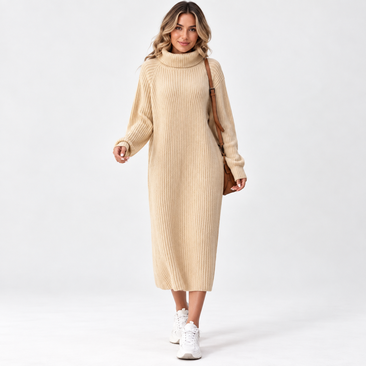 Cressida Lockhart | Ribbed Turtleneck Midi Dress