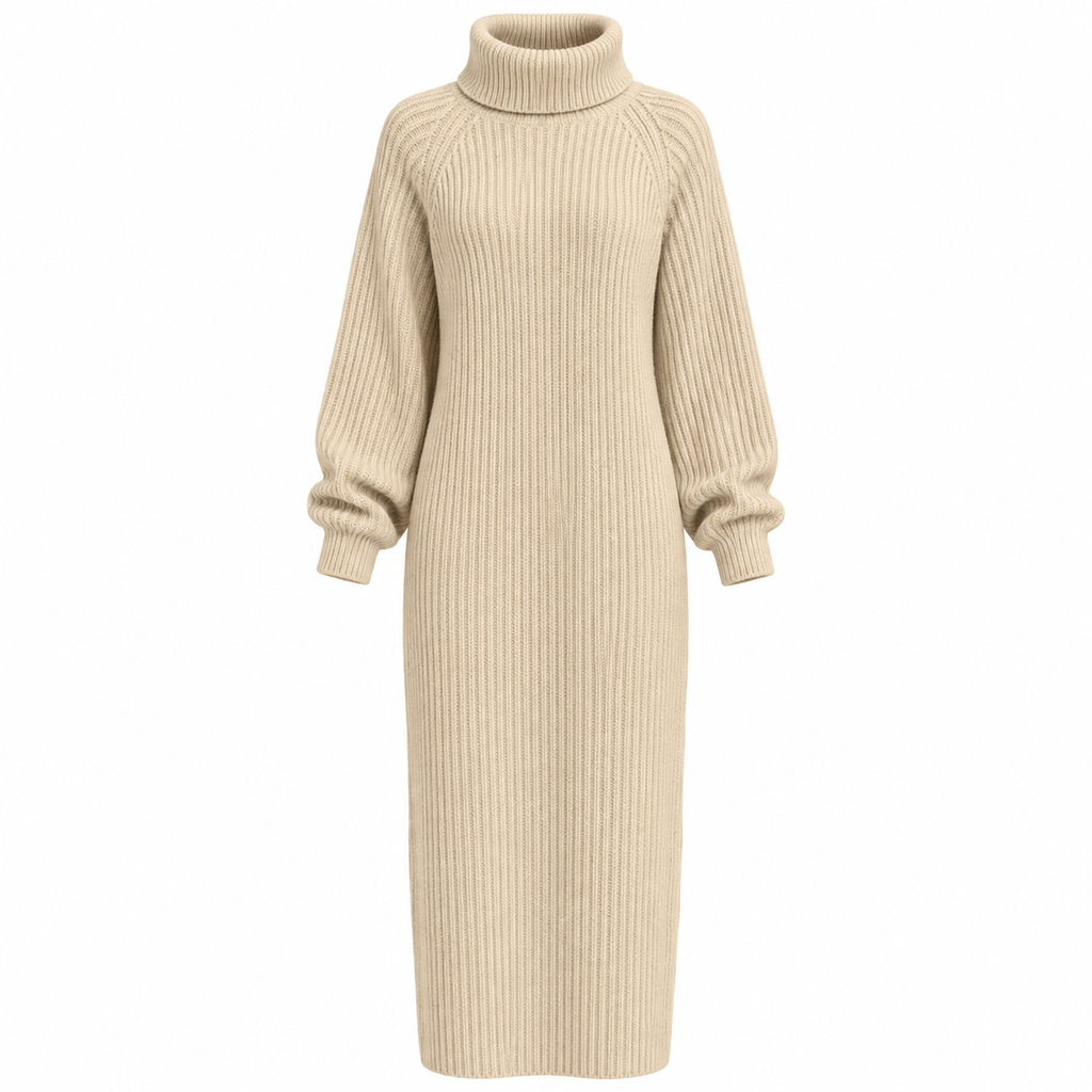 Cressida Lockhart | Ribbed Turtleneck Midi Dress