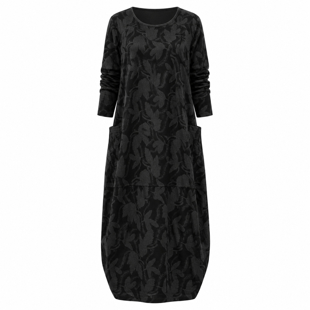 Cressida Marlowe | Leaf Print Midi Dress With Pockets