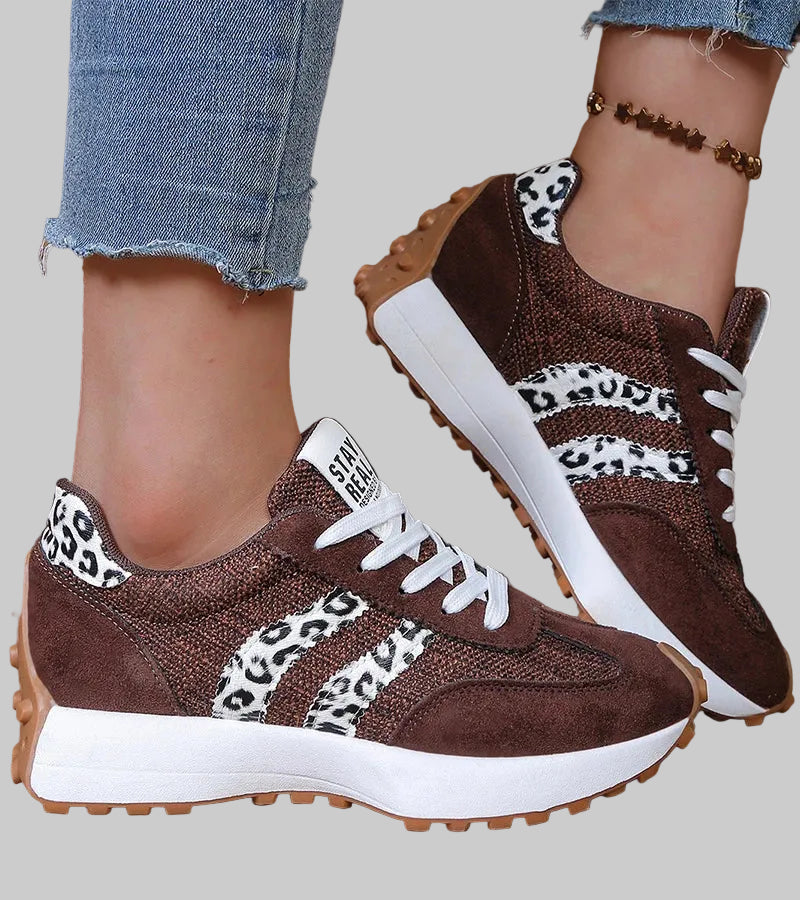 Cushioned Platform Trainers with Non-Slip Sole