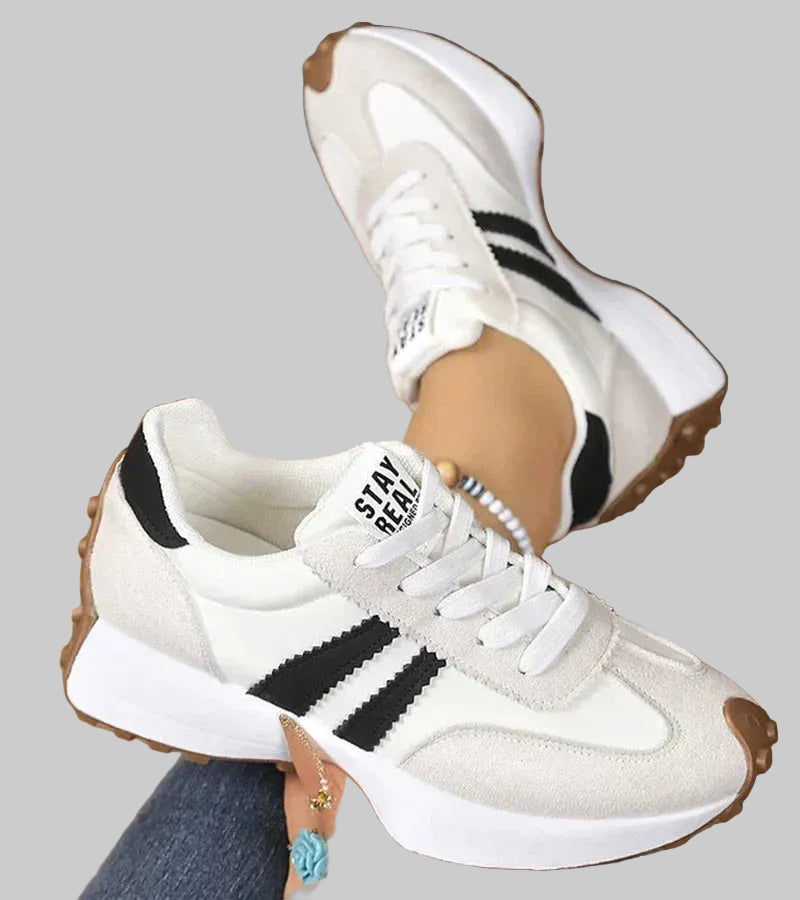Cushioned Platform Trainers with Non-Slip Sole
