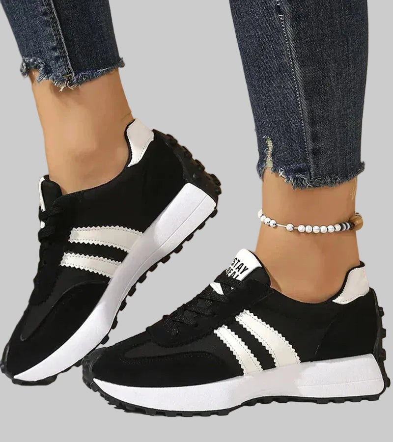 Cushioned Platform Trainers with Non-Slip Sole