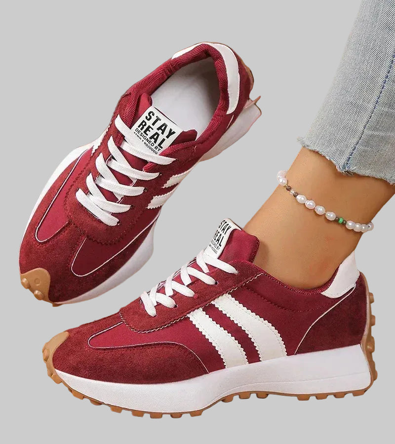 Cushioned Platform Trainers with Non-Slip Sole