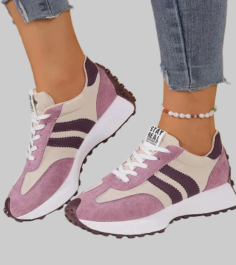 Cushioned Platform Trainers with Non-Slip Sole