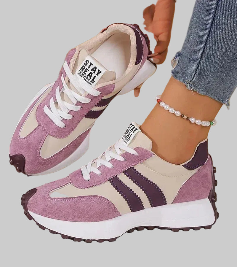 Cushioned Platform Trainers with Non-Slip Sole