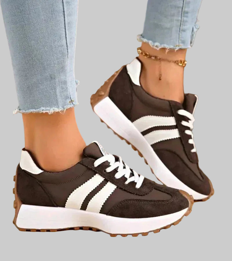 Cushioned Platform Trainers with Non-Slip Sole