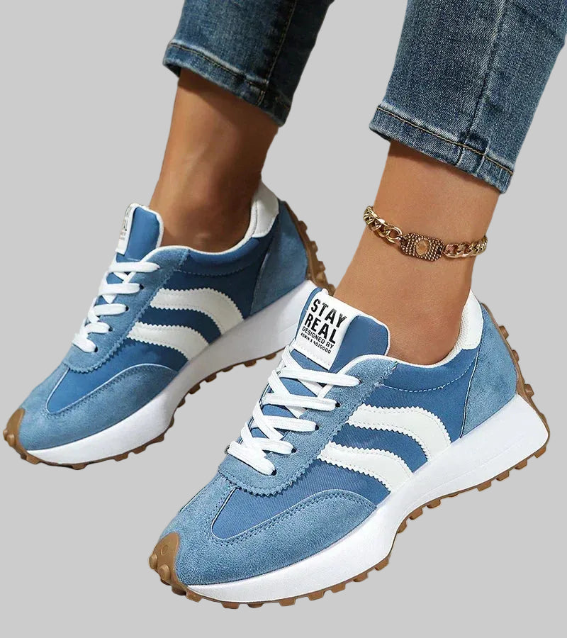 Cushioned Platform Trainers with Non-Slip Sole