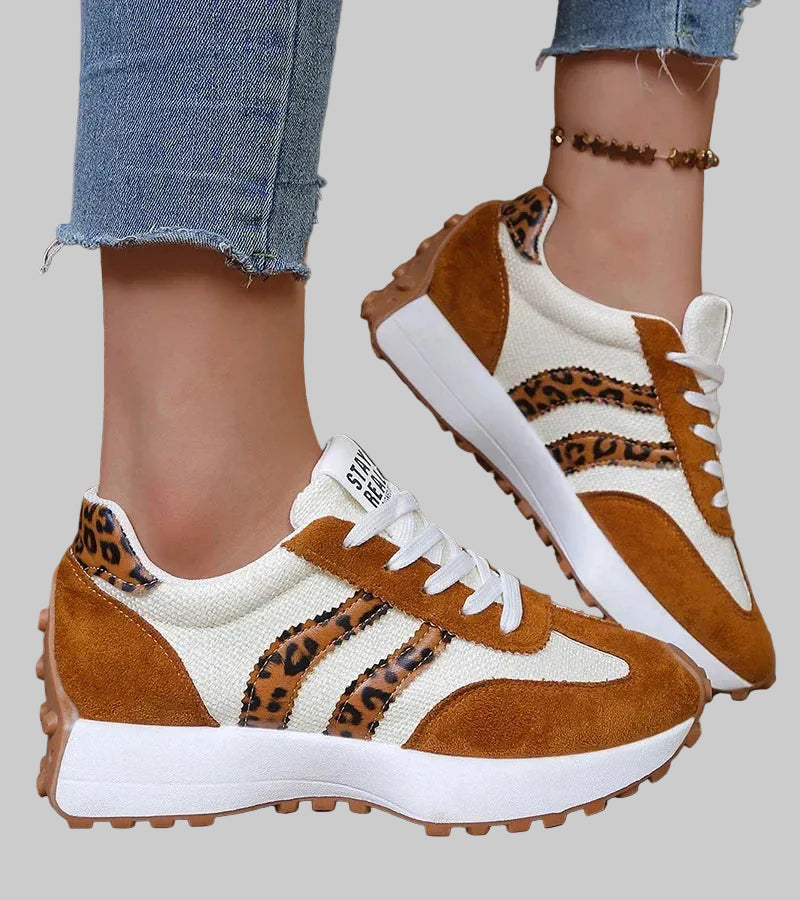 Cushioned Platform Trainers with Non-Slip Sole