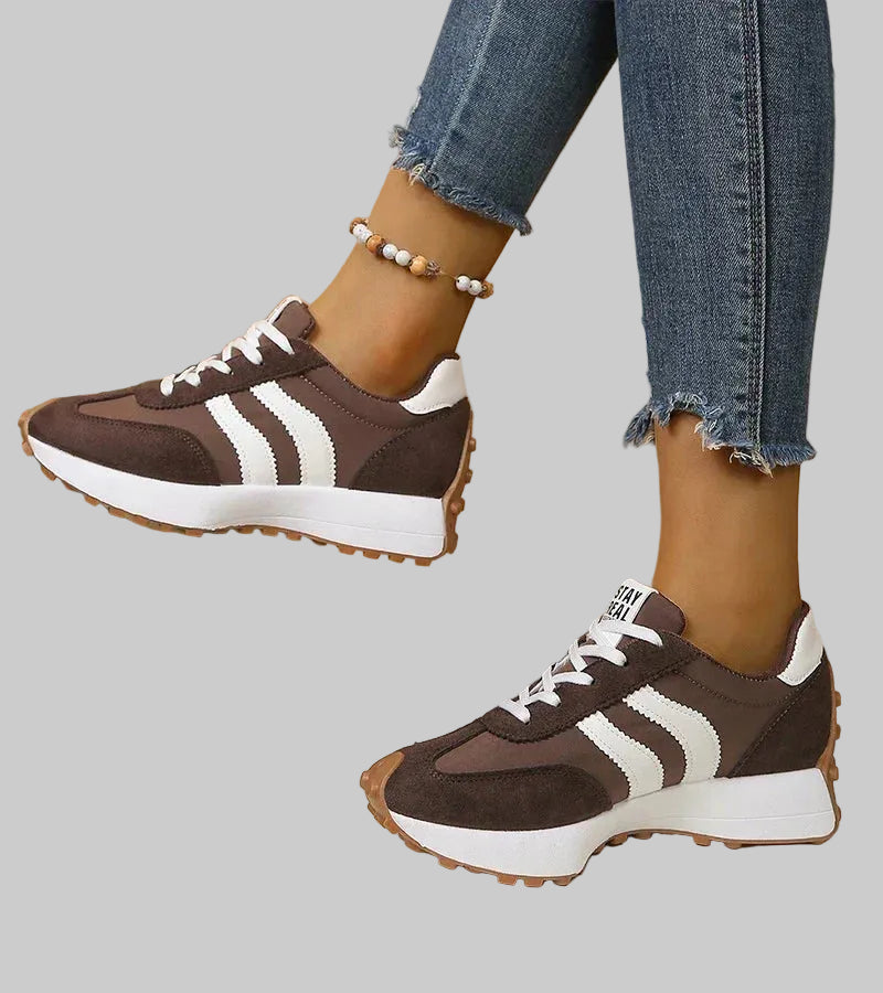 Cushioned Platform Trainers with Non-Slip Sole