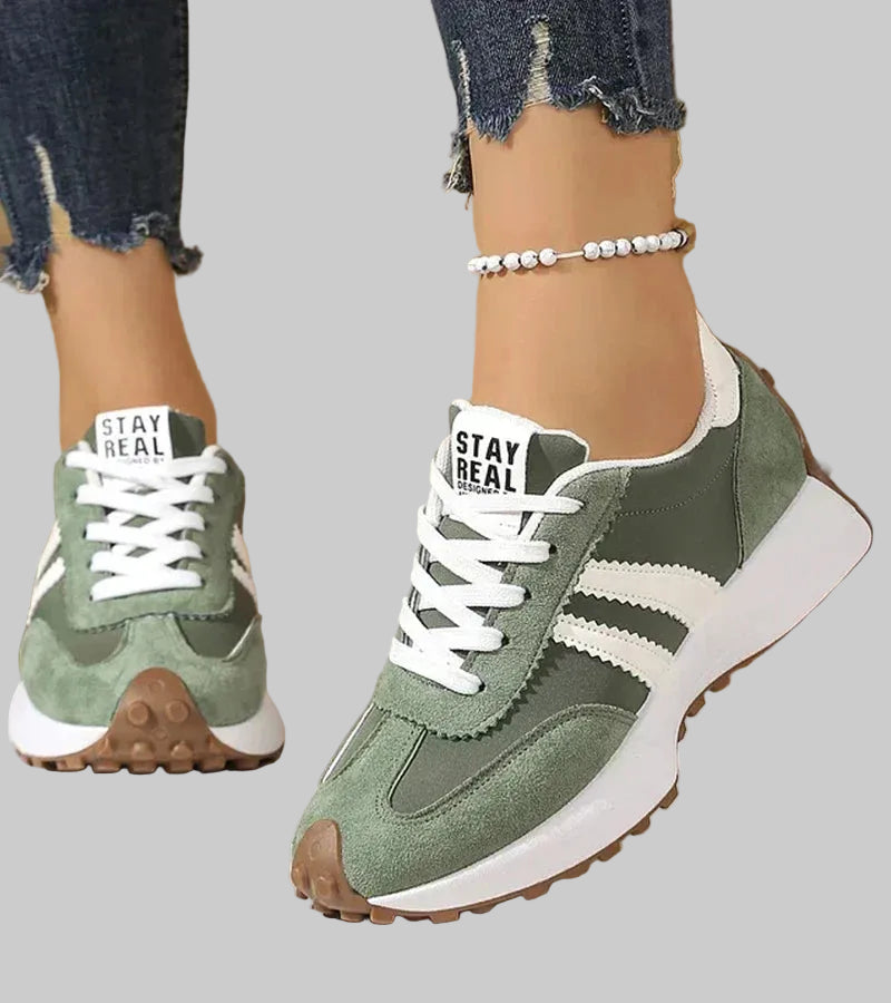Cushioned Platform Trainers with Non-Slip Sole