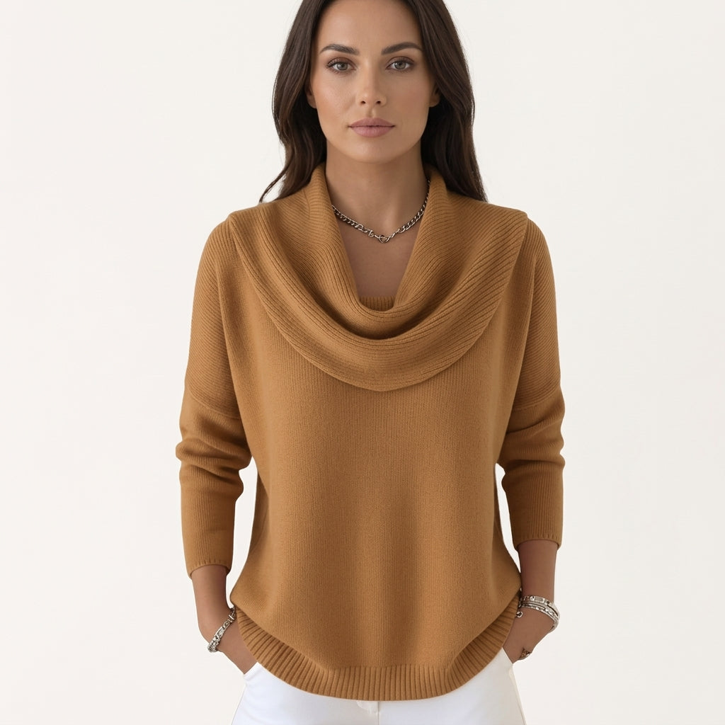 Daisy Fenchurch | Cowl Neck Sweater With Ribbed Trim