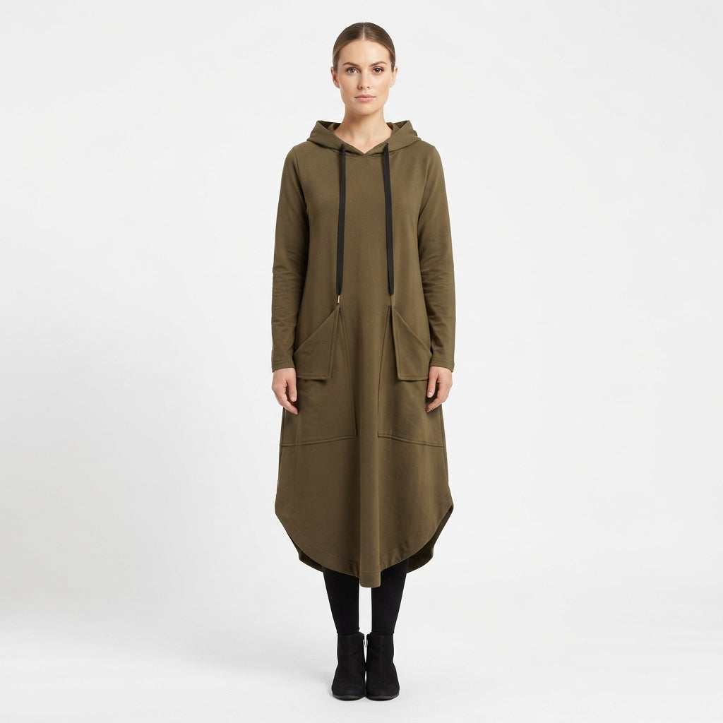 Daisy Winterbourne | Hooded Maxi Dress With Pockets