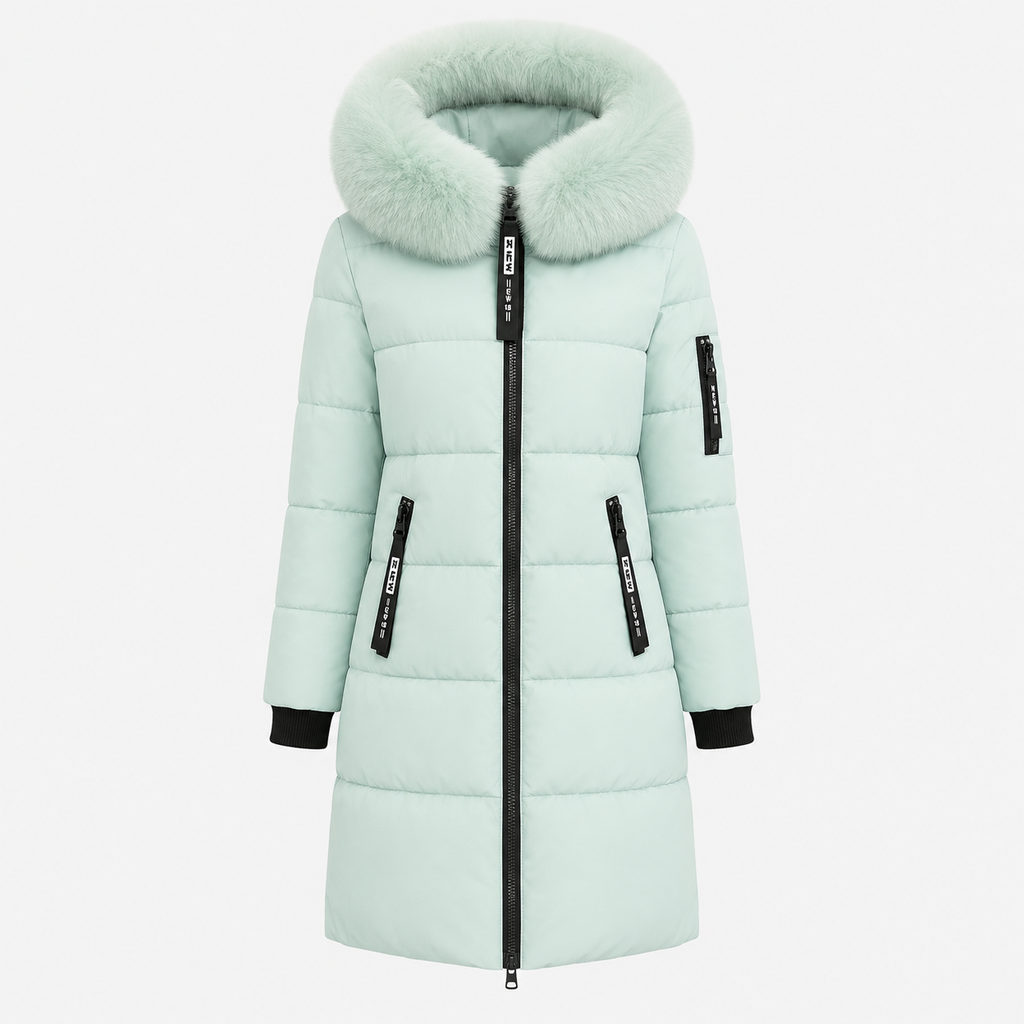 Diana Thomas | Mid-Length Faux Fur Hood Puffer Coat