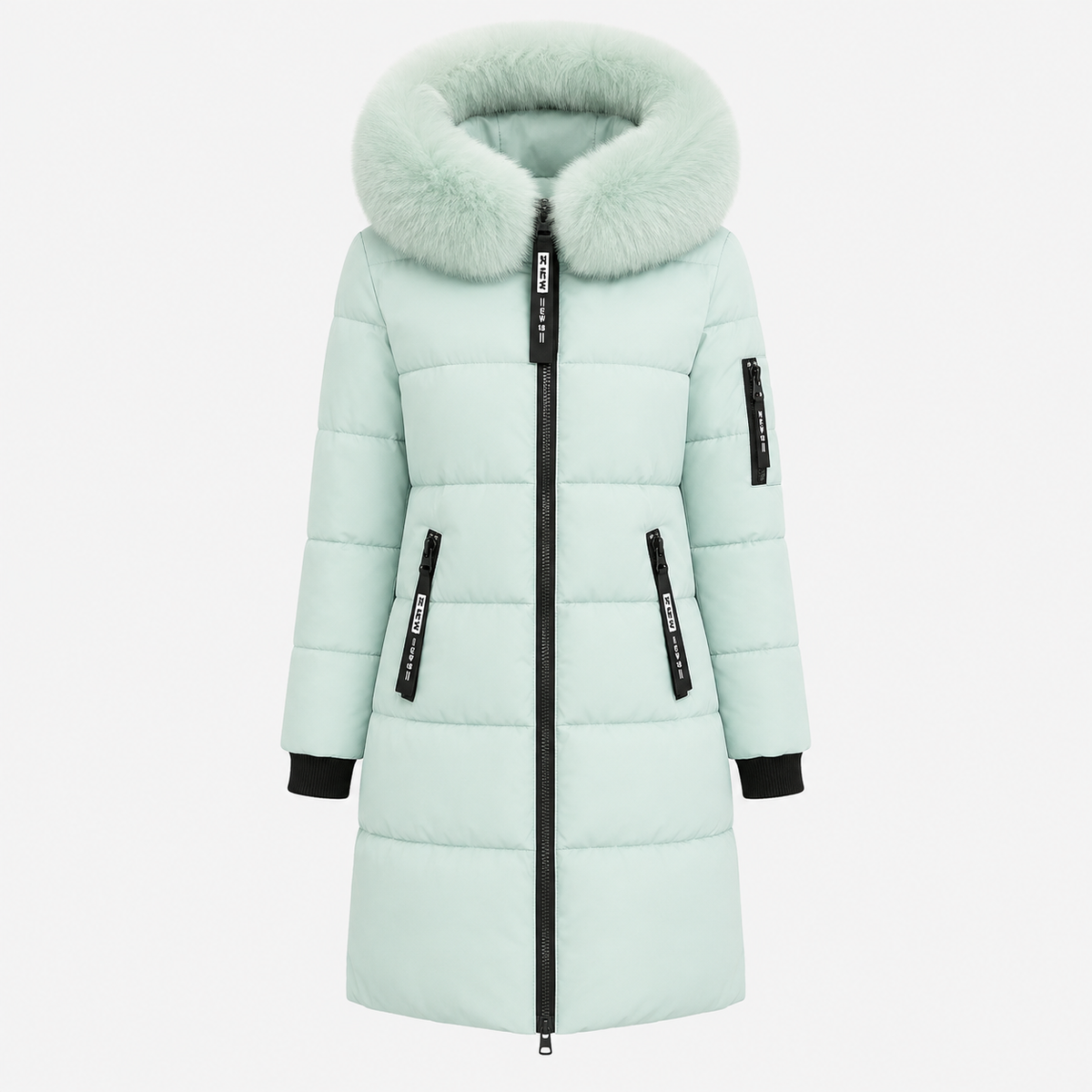 Diana Thomas | Mid-Length Faux Fur Hood Puffer Coat
