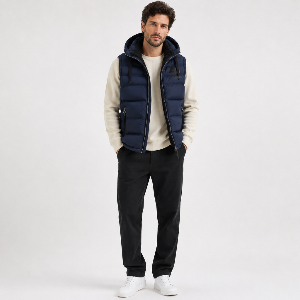 Duncan Griffiths | Padded Hooded Bodywarmer for Men