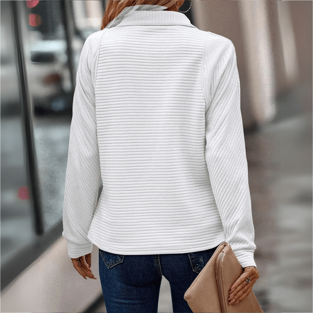 Bethany Marlow | Ribbed Half-Zip Pullover For Women