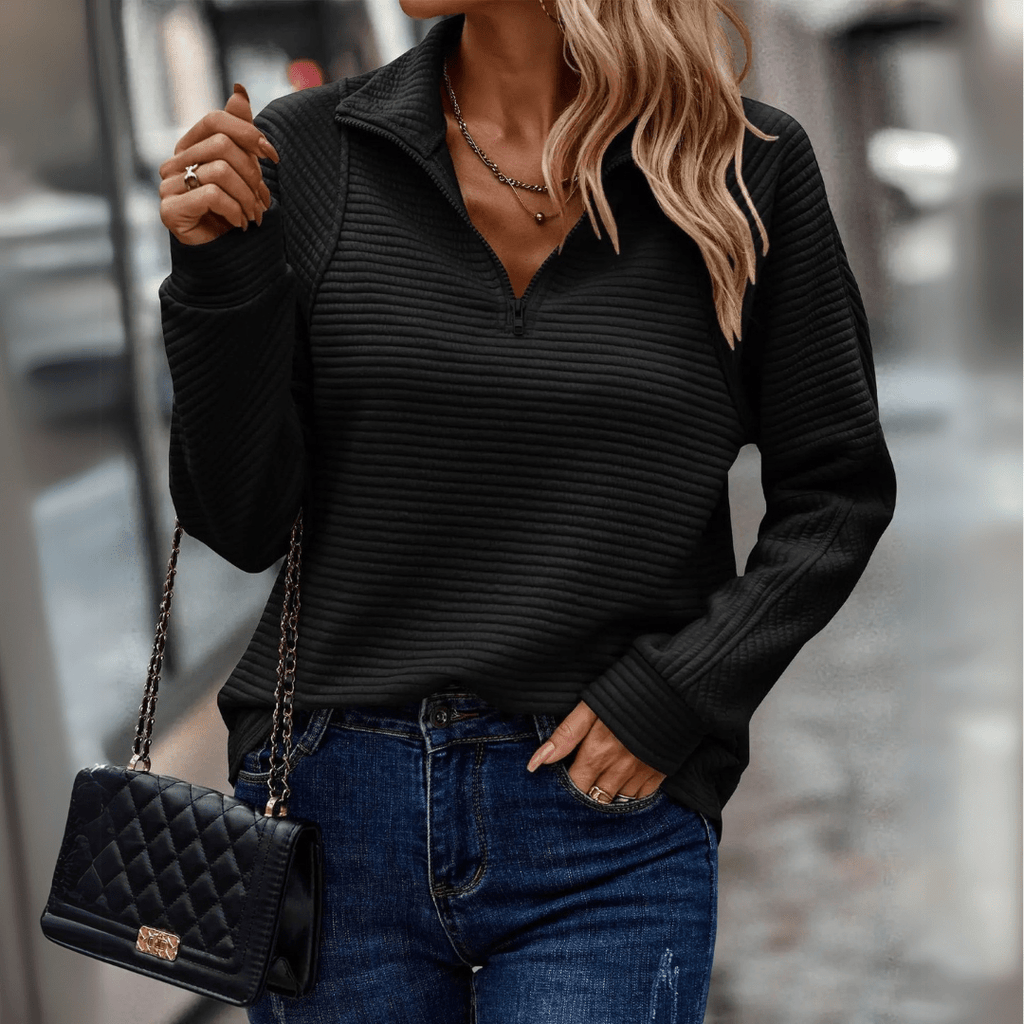 Bethany Marlow | Ribbed Half-Zip Pullover For Women