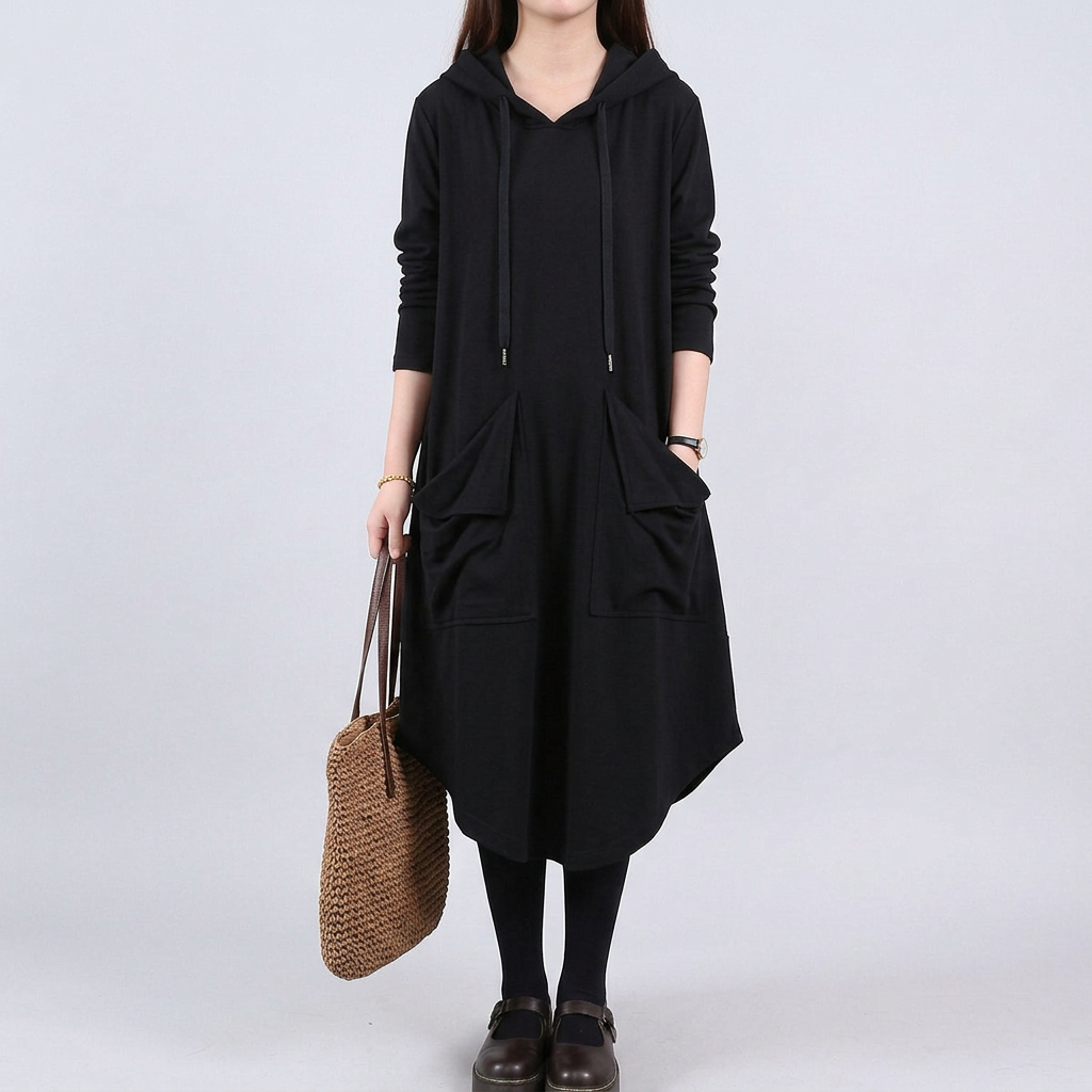 Daisy Winterbourne | Hooded Maxi Dress With Pockets