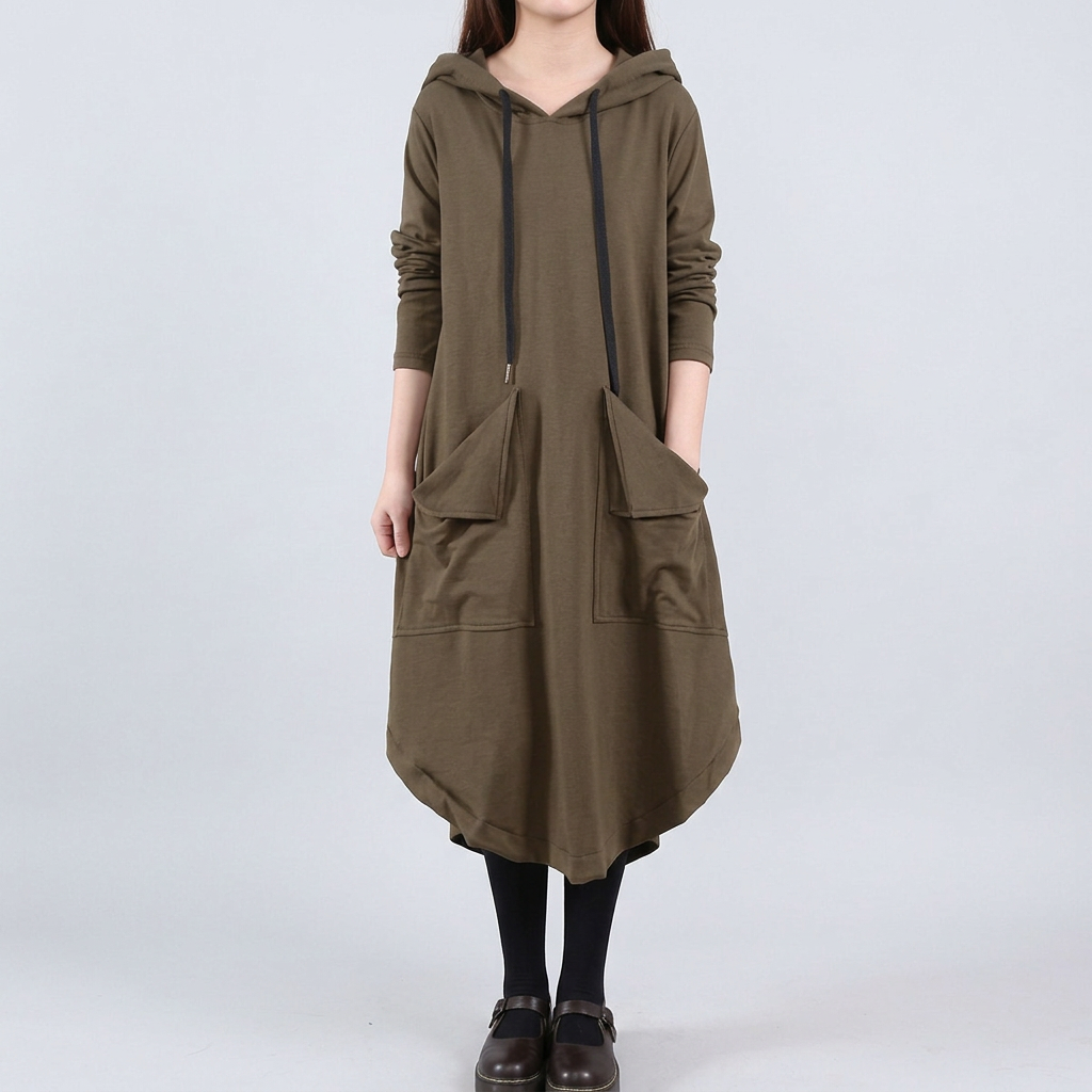 Daisy Winterbourne | Hooded Maxi Dress With Pockets