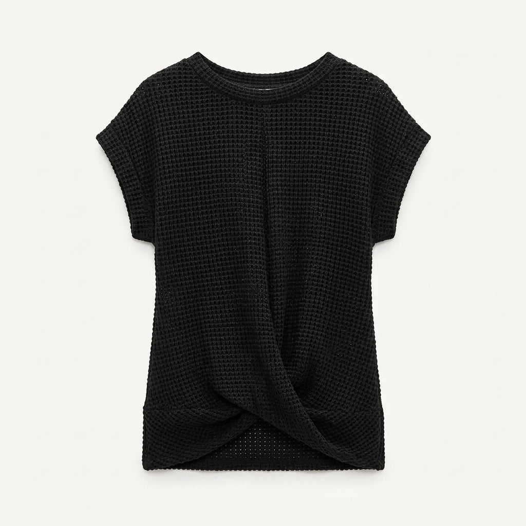 Imogen Sinclair | Waffle-Knit Blouse with Twist Front