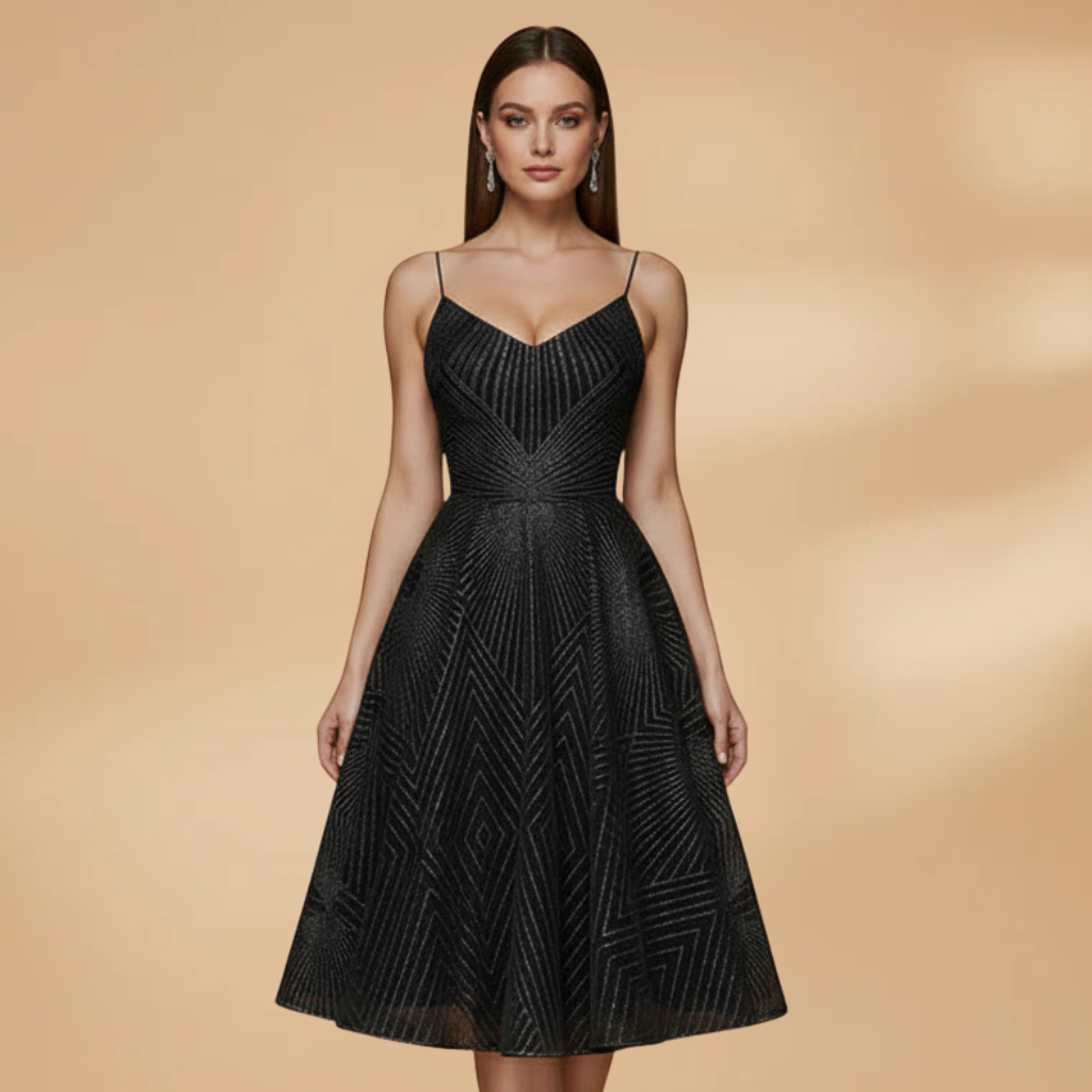 Eloise Fairweather | Red Textured Cocktail Dress With Open Back