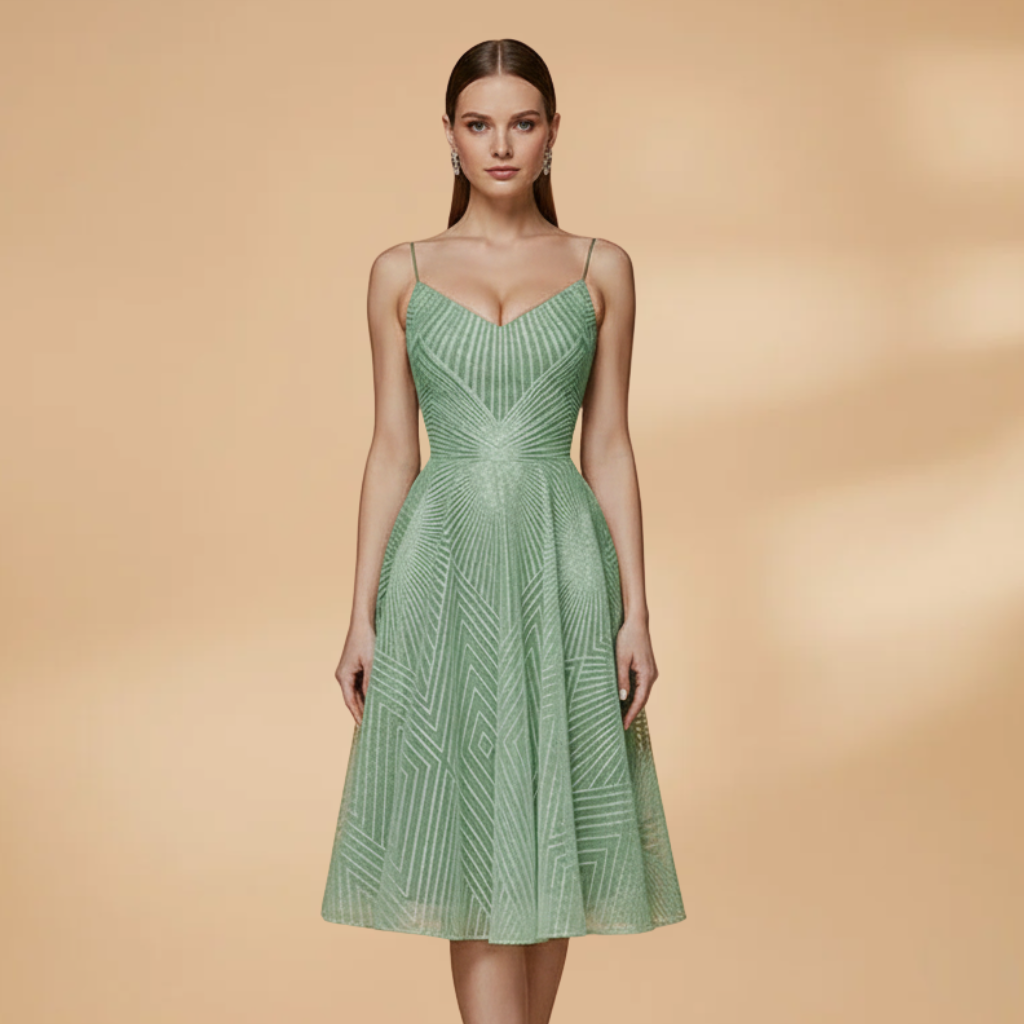 Eloise Fairweather | Red Textured Cocktail Dress With Open Back