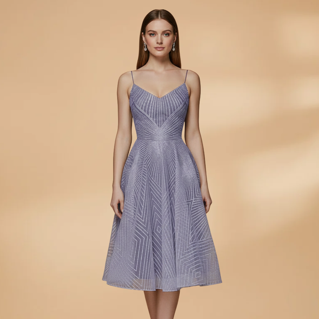 Eloise Fairweather | Red Textured Cocktail Dress With Open Back