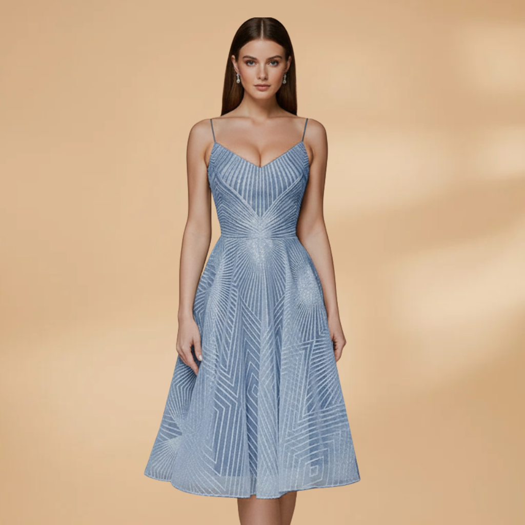 Eloise Fairweather | Red Textured Cocktail Dress With Open Back