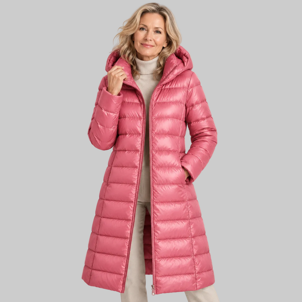 Women's Lightweight Long Hooded Quilted Coat