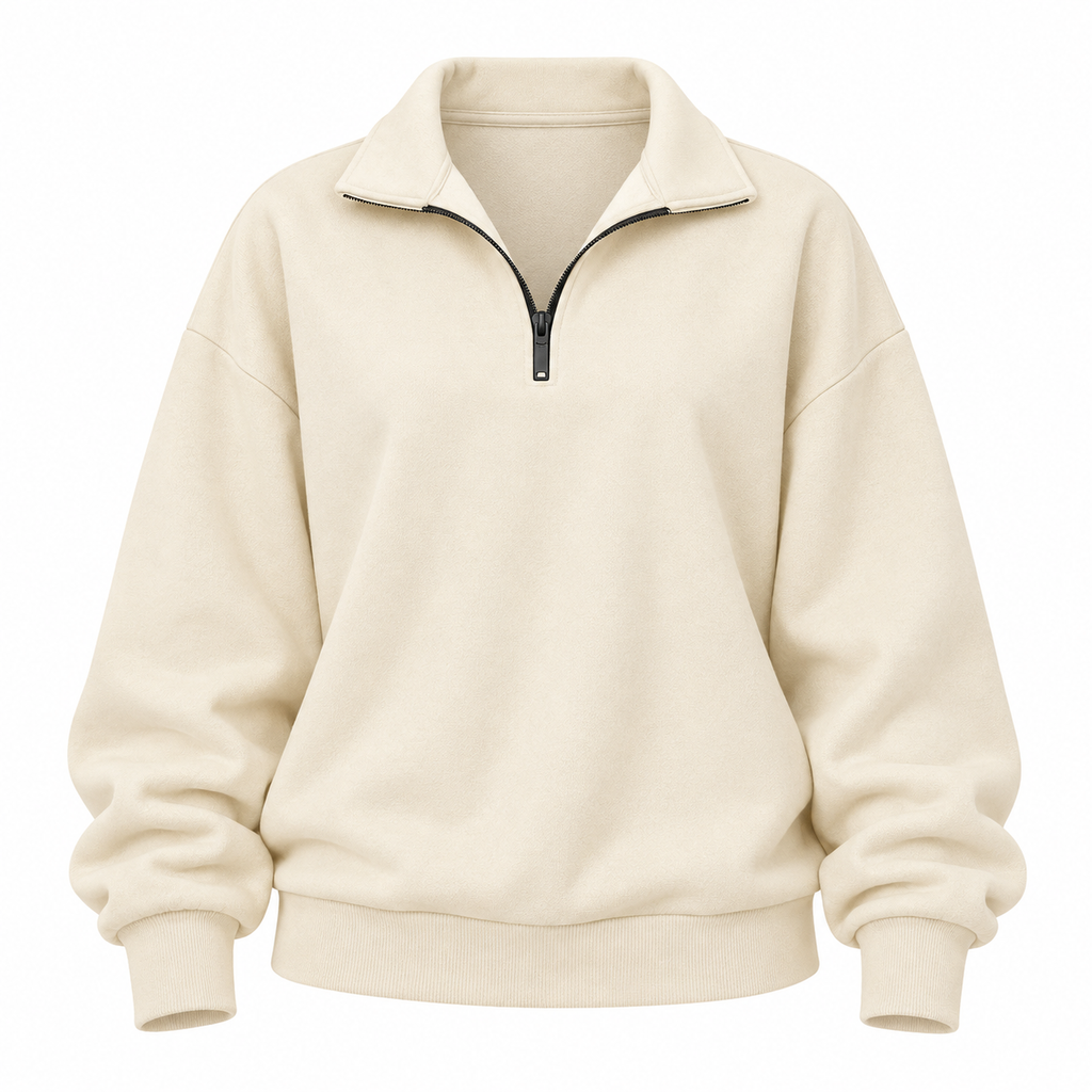 Eliza Sutcliffe | Blue Oversized Zip Collar Sweatshirt
