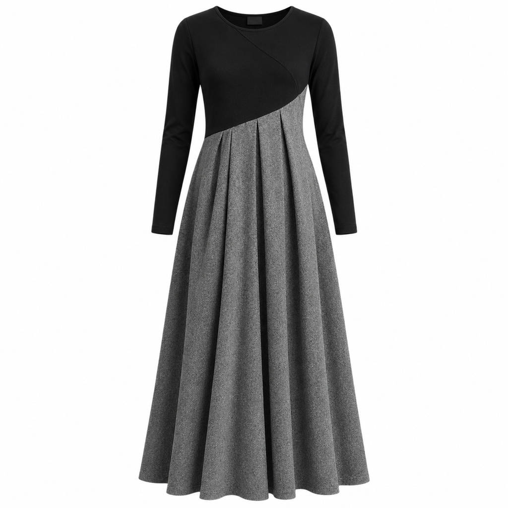 Emmeline Cross | Wool-Blend Colour-Block Maxi Dress