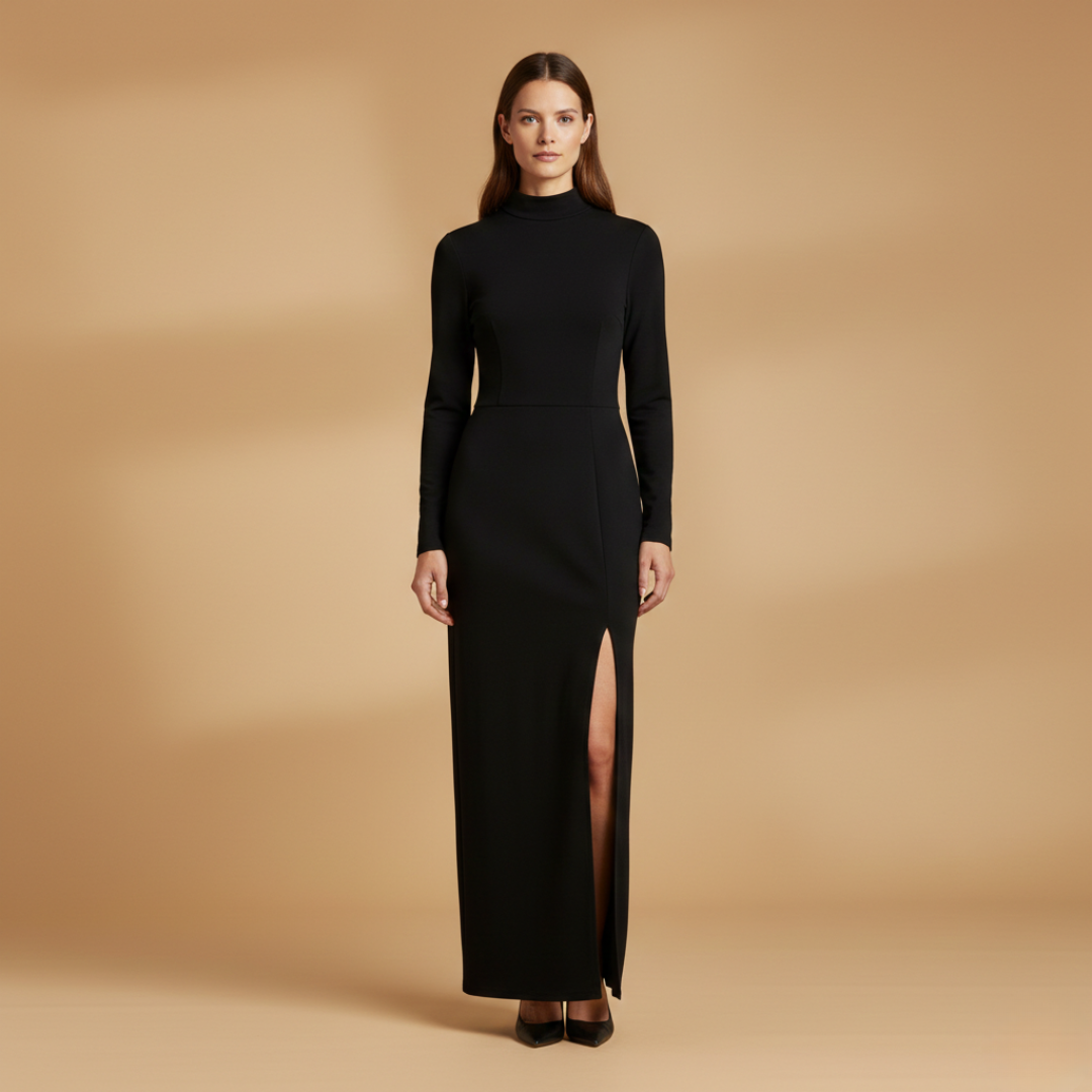 Elspeth Kinross | Long-Sleeve Maxi Dress With Side Slit