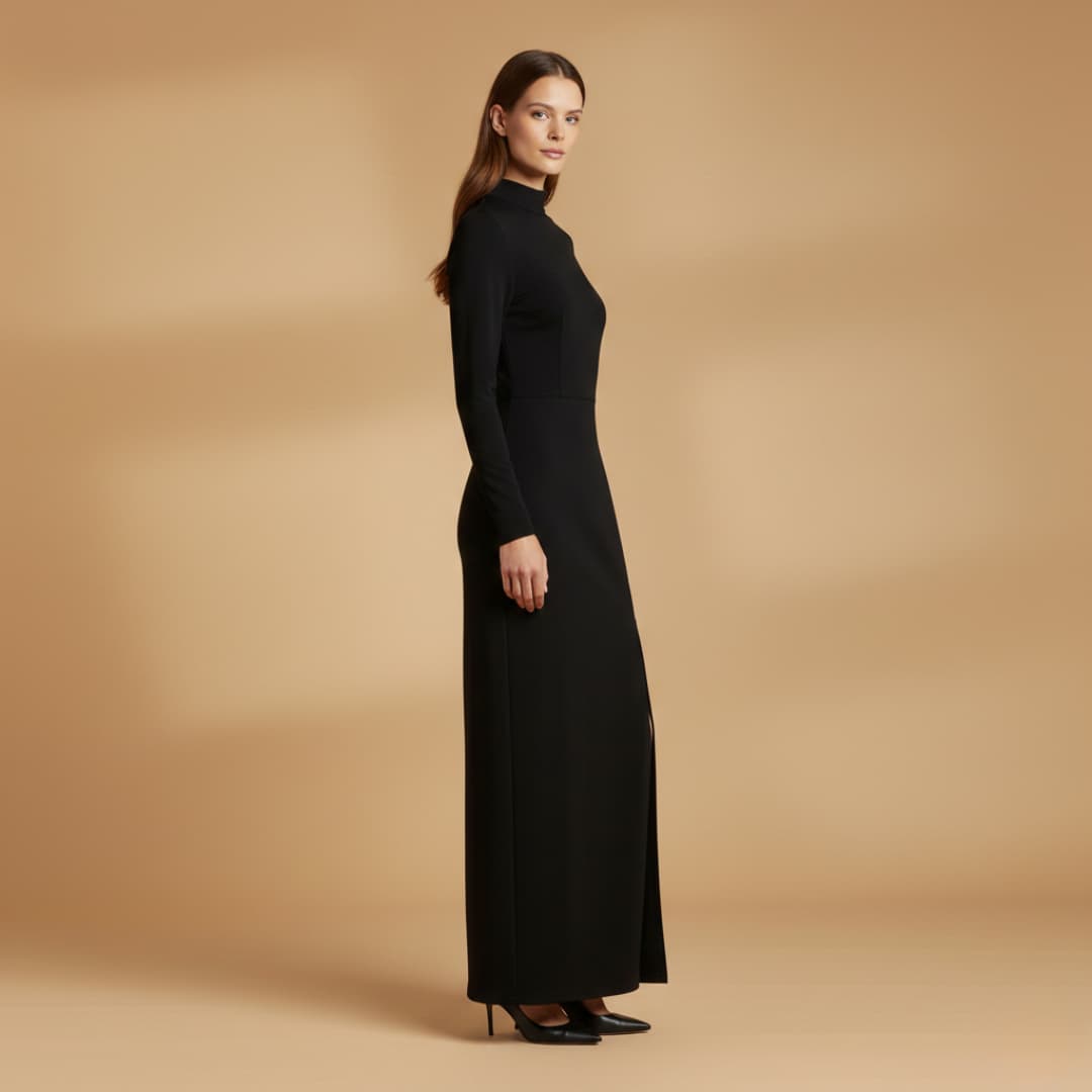 Elspeth Kinross | Long-Sleeve Maxi Dress With Side Slit