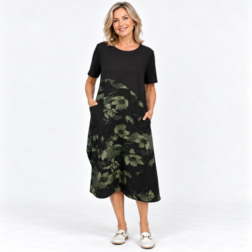 Florence Whitmore | Floral Patchwork Midi Dress