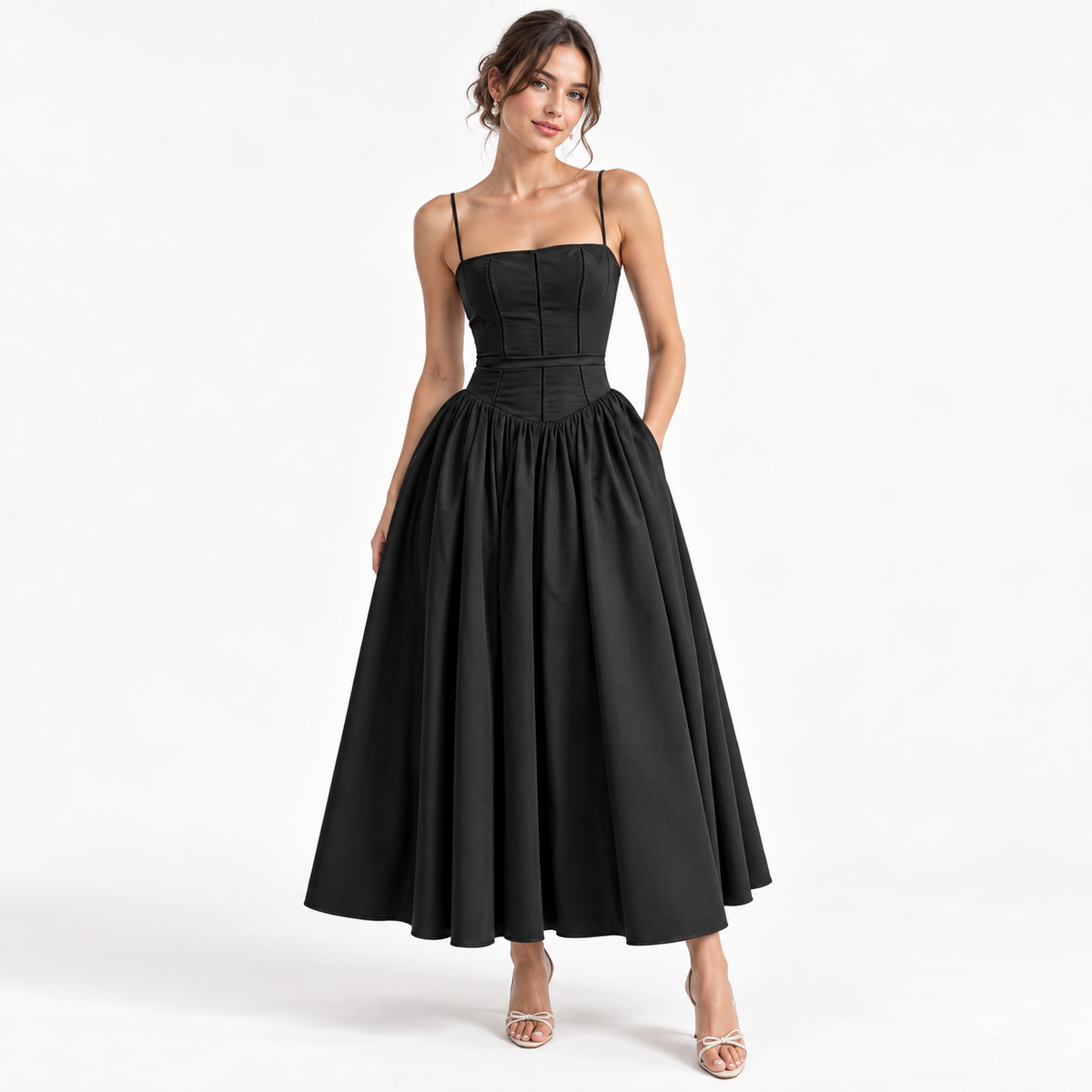 Florence Kingsley | Ivory Corset Formal Dress With Full Skirt