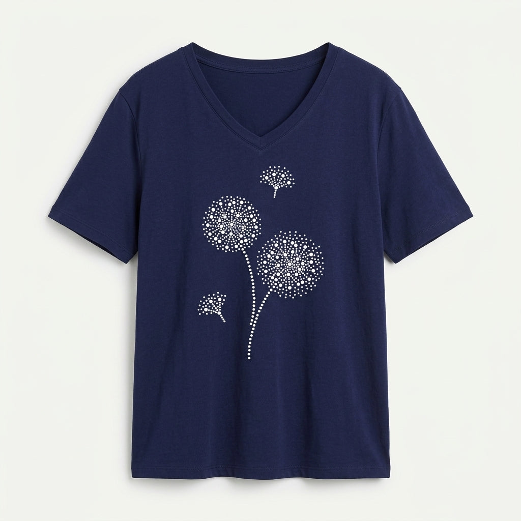 Freya Langley | Cotton-Linen Summer Blouse with Dandelion Print