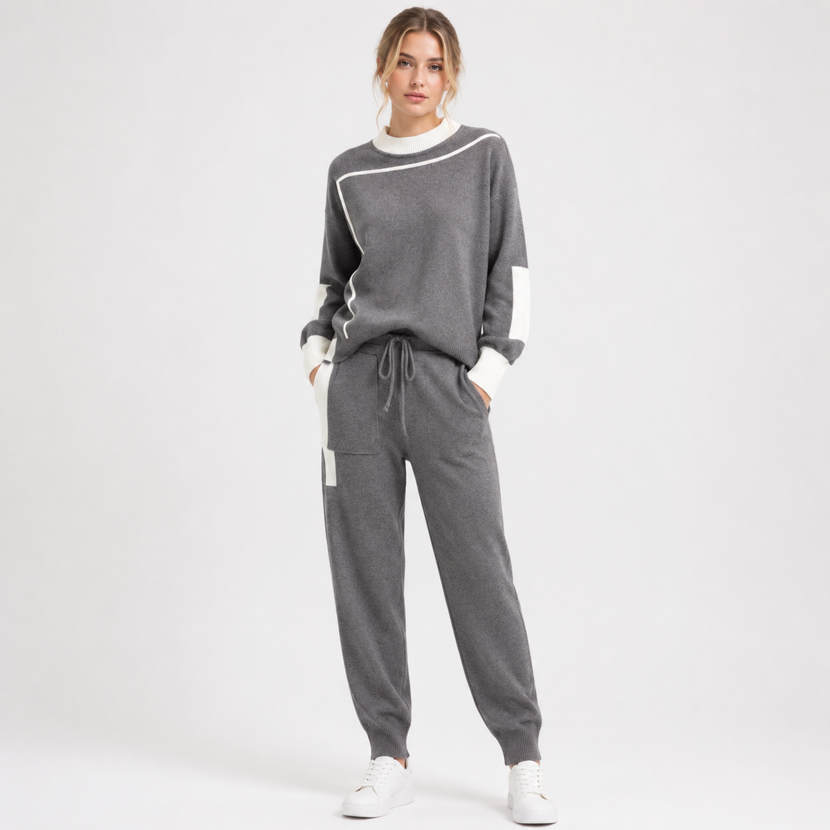 Freya Turner | Colour-Block Knitted Two-Piece Set