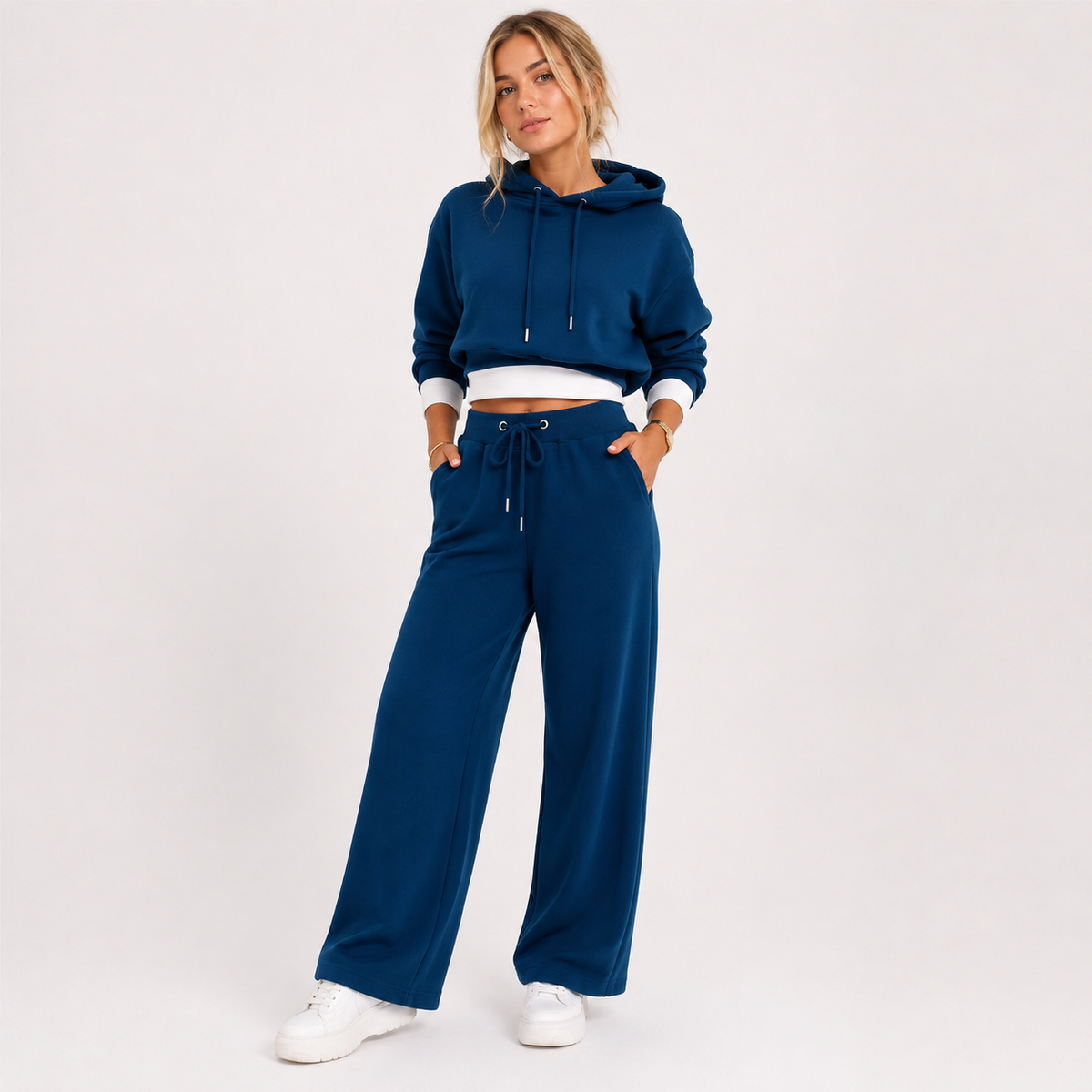 Freya Wilson | Purple Two-Piece Hoodie & Wide-Leg Joggers Set