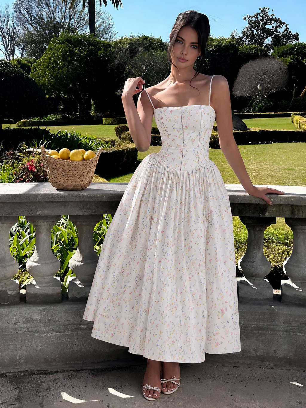 Florence Kingsley | Ivory Corset Formal Dress With Full Skirt