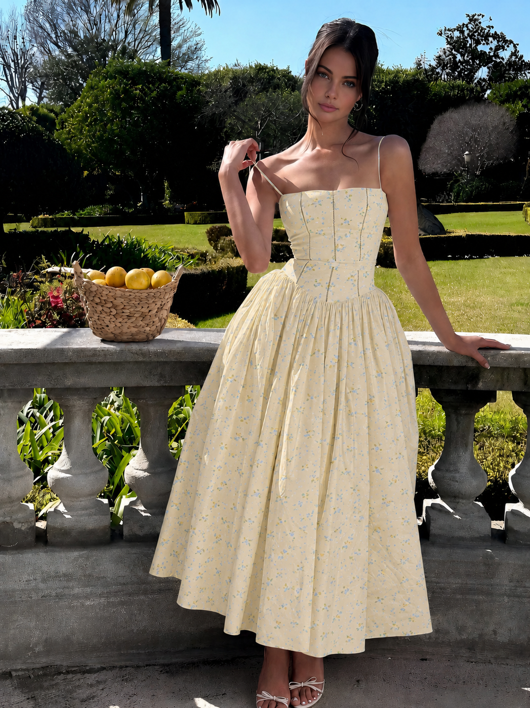 Florence Kingsley | Ivory Corset Formal Dress With Full Skirt