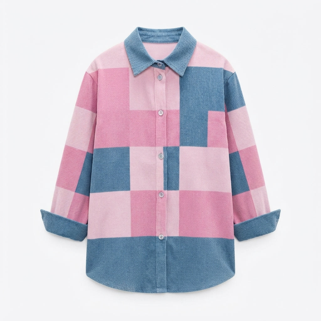 Genevieve Marlowe | Colour-Block Knitted Blouse With Contrast Collar