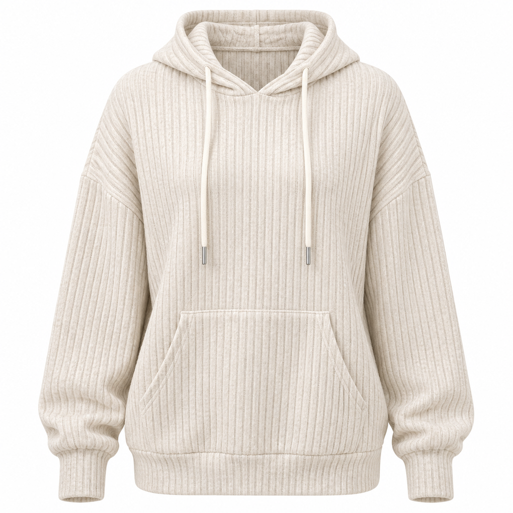 Georgina Pike | Sage Green Ribbed Knit Hoodie For Women