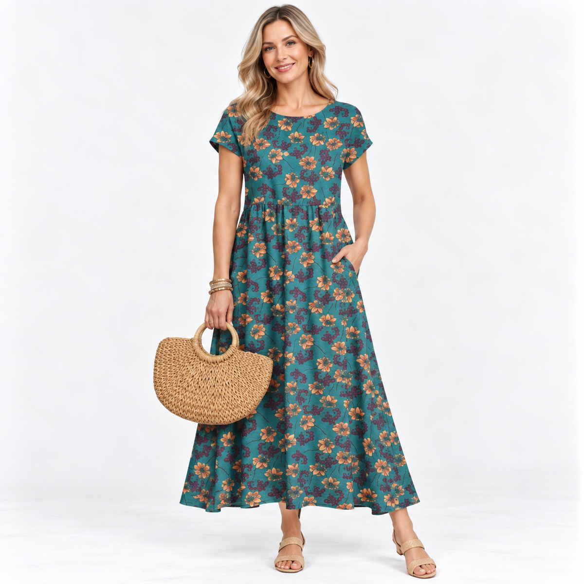 Georgina Pratt | Floral Maxi Dress With Pockets