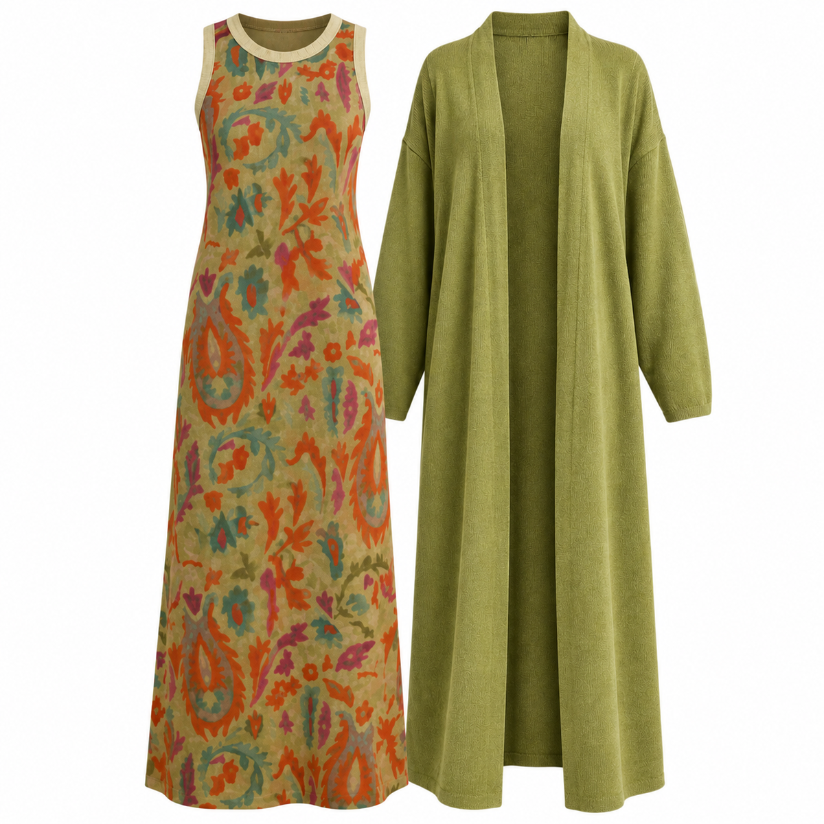 Georgina Wexford | Ikat Print Maxi Dress With Matching Stole