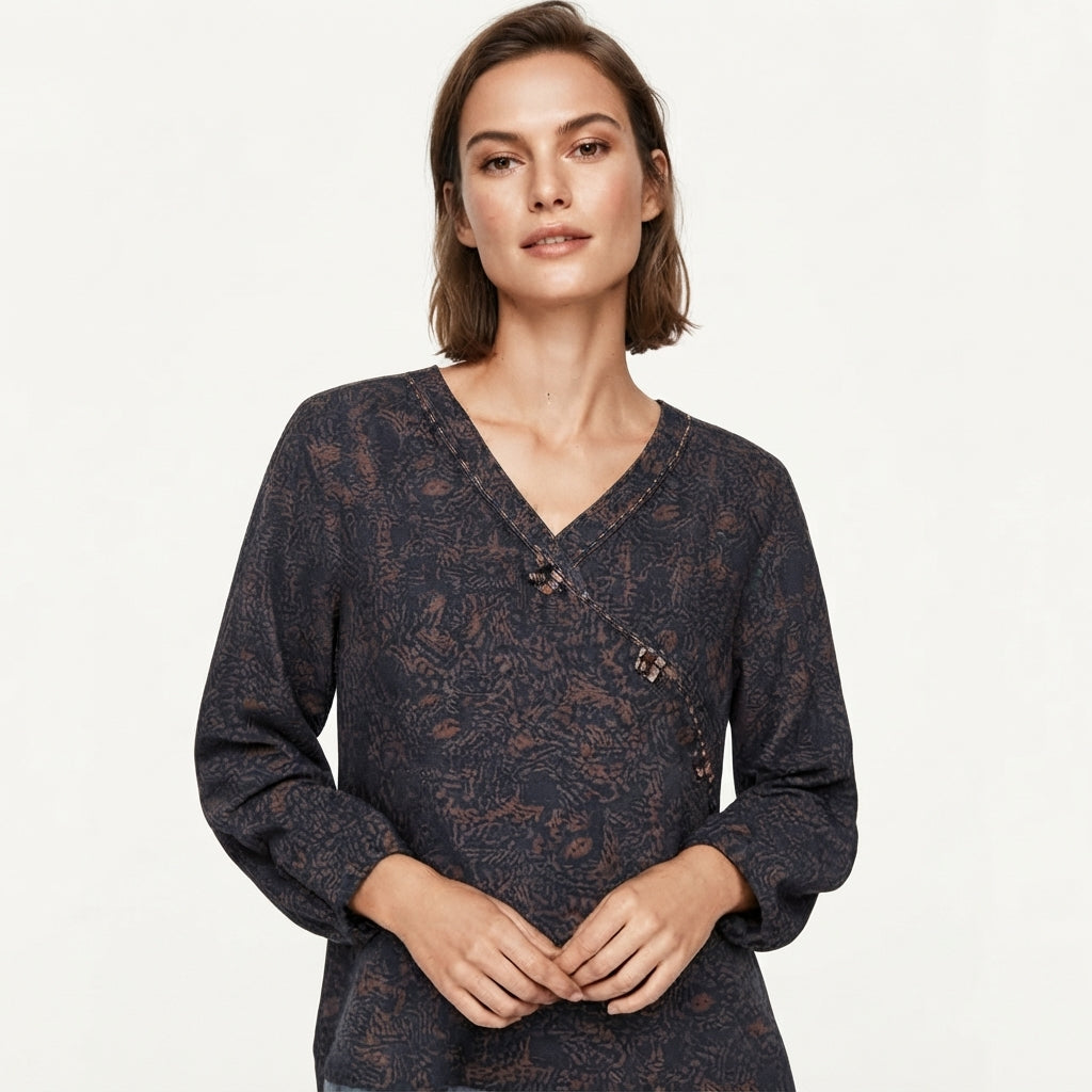 Harriet Fenwick | Embroidered Wrap Blouse With Floral Detail