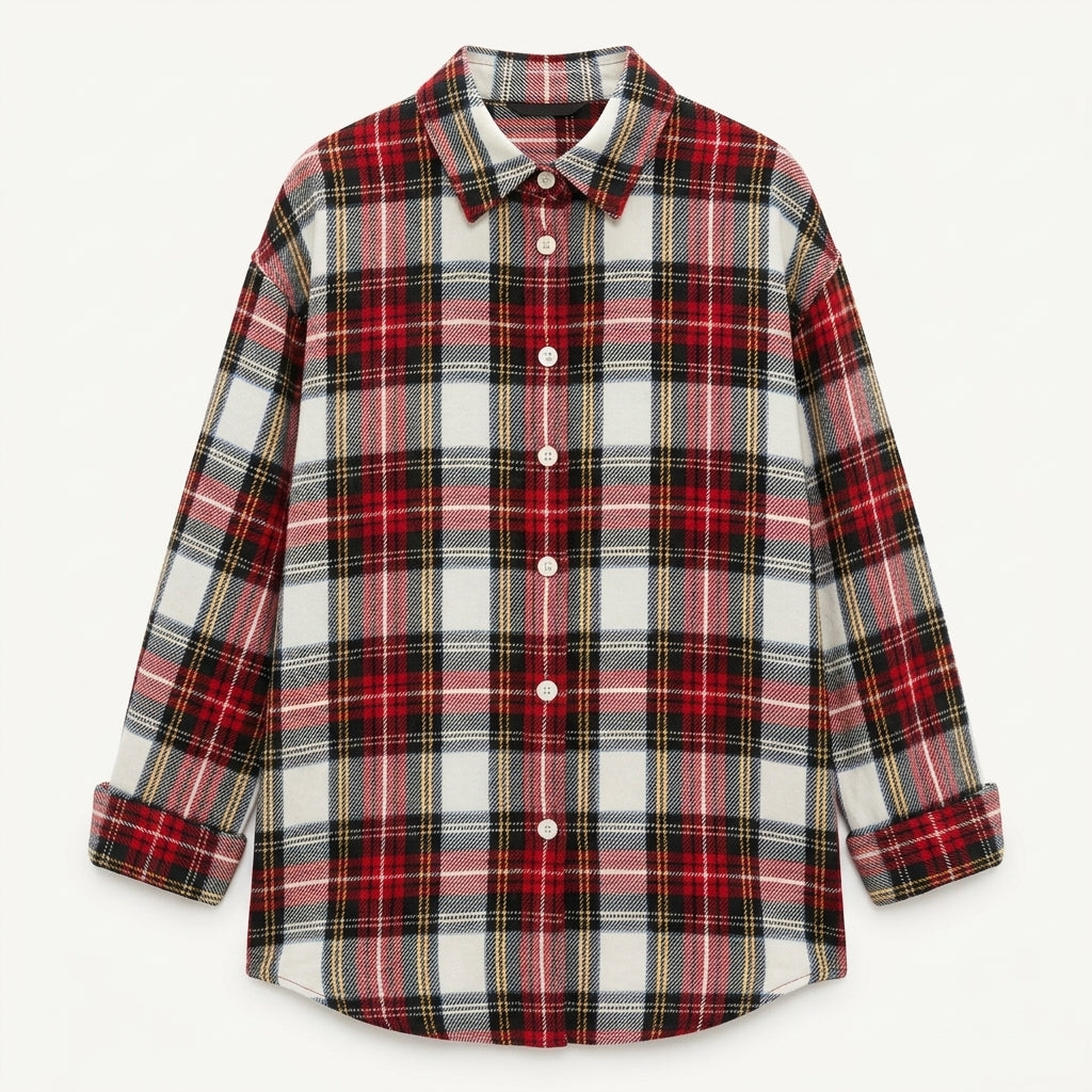 Felicity Marsh | Checked Flannel Blouse With Button Front