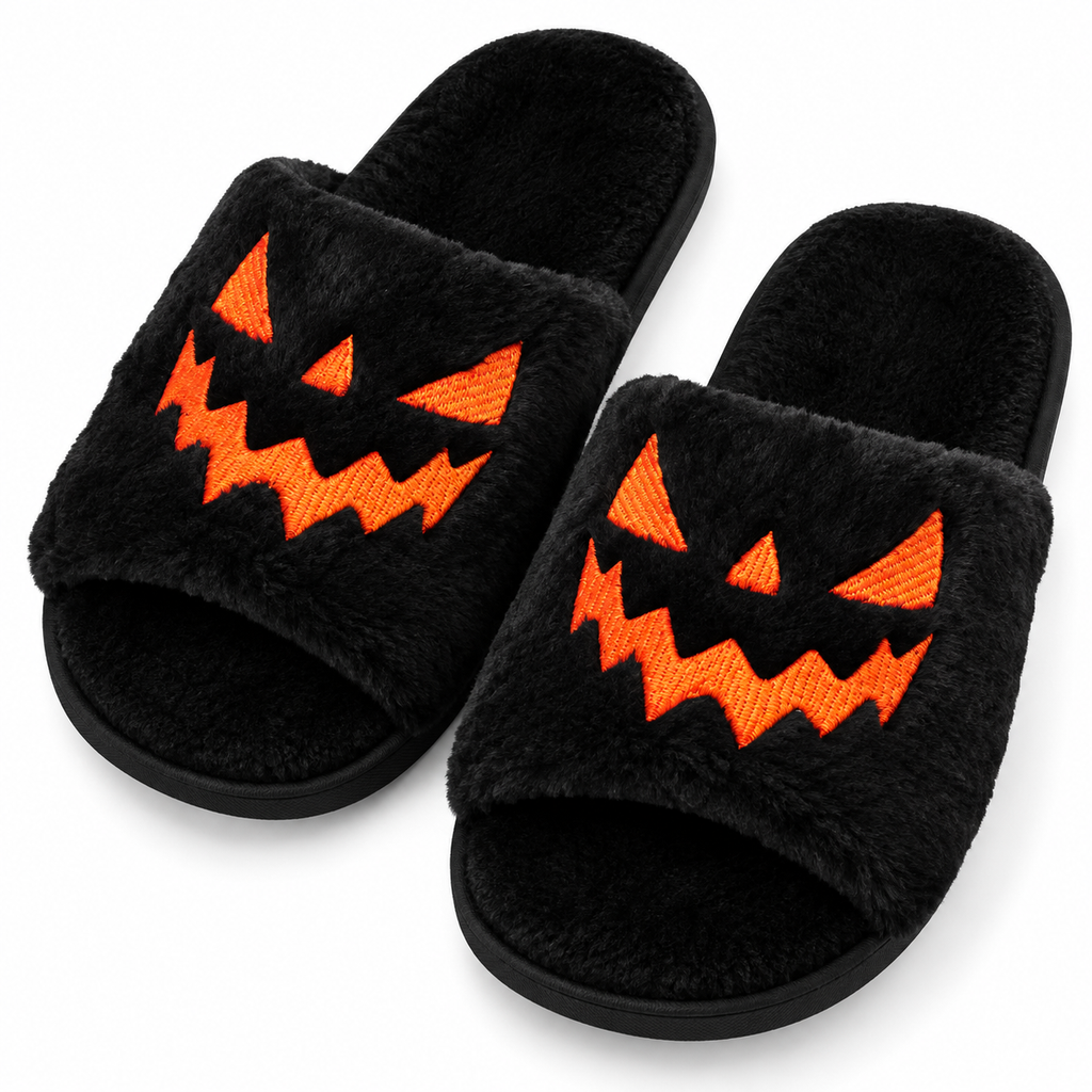 Phoebe Attwood | Pumpkin Face Halloween Slippers