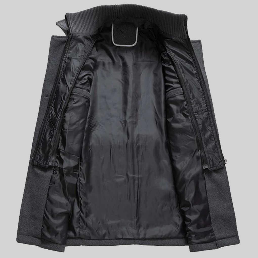 Miles Sinclair | Wool-Blend Mens Coat with High Collar