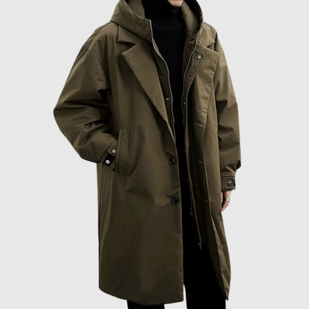 Ellis Fairweather | Waterproof Hooded Trench Coat With Zip Front