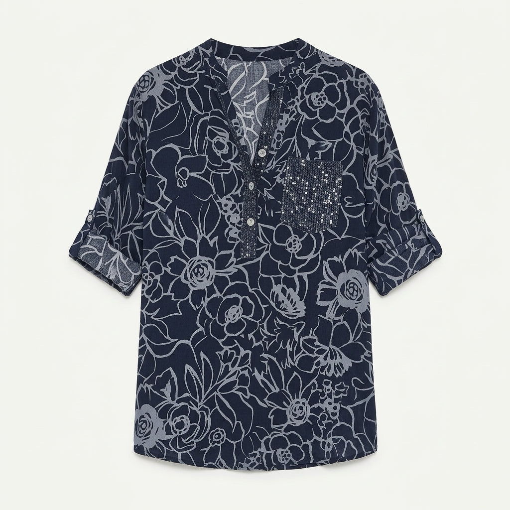 Imogen Sutcliffe | Floral Print Blouse With Roll-Up Sleeves